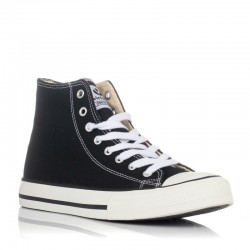 Zapatillas Lona Victoria Tribu Botín Basket Mujer Negro