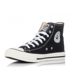 Zapatillas Lona Victoria Tribu Botín Basket Mujer Negro