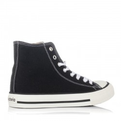 Zapatillas Lona Victoria Tribu Botín Basket Mujer Negro
