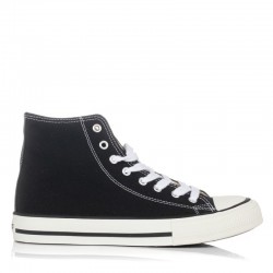 Zapatillas Lona Victoria Tribu Botín Basket Mujer Negro