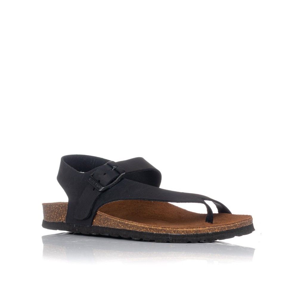 Sandalias Planas Inter-bios 7162 Mujer Negro
