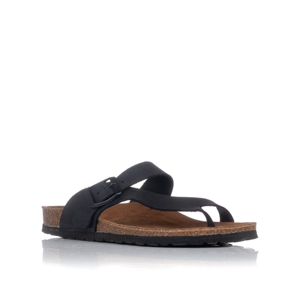 Sandalias Planas Inter-bios 7119 Mujer Negro