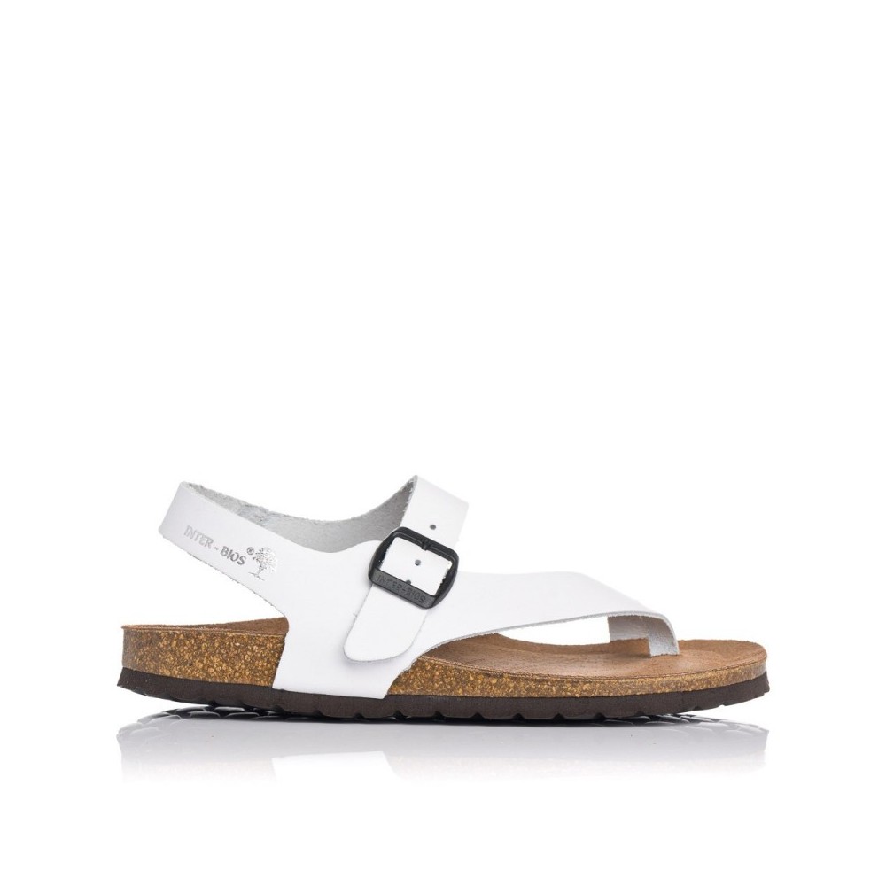 Sandalias Planas Inter-bios 7162 Mujer Blanco