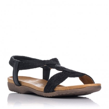 Sandalias Planas Zapp 23572 Mujer Negro