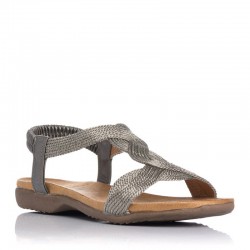 Sandalias Planas Zapp 23572 Mujer Plomo