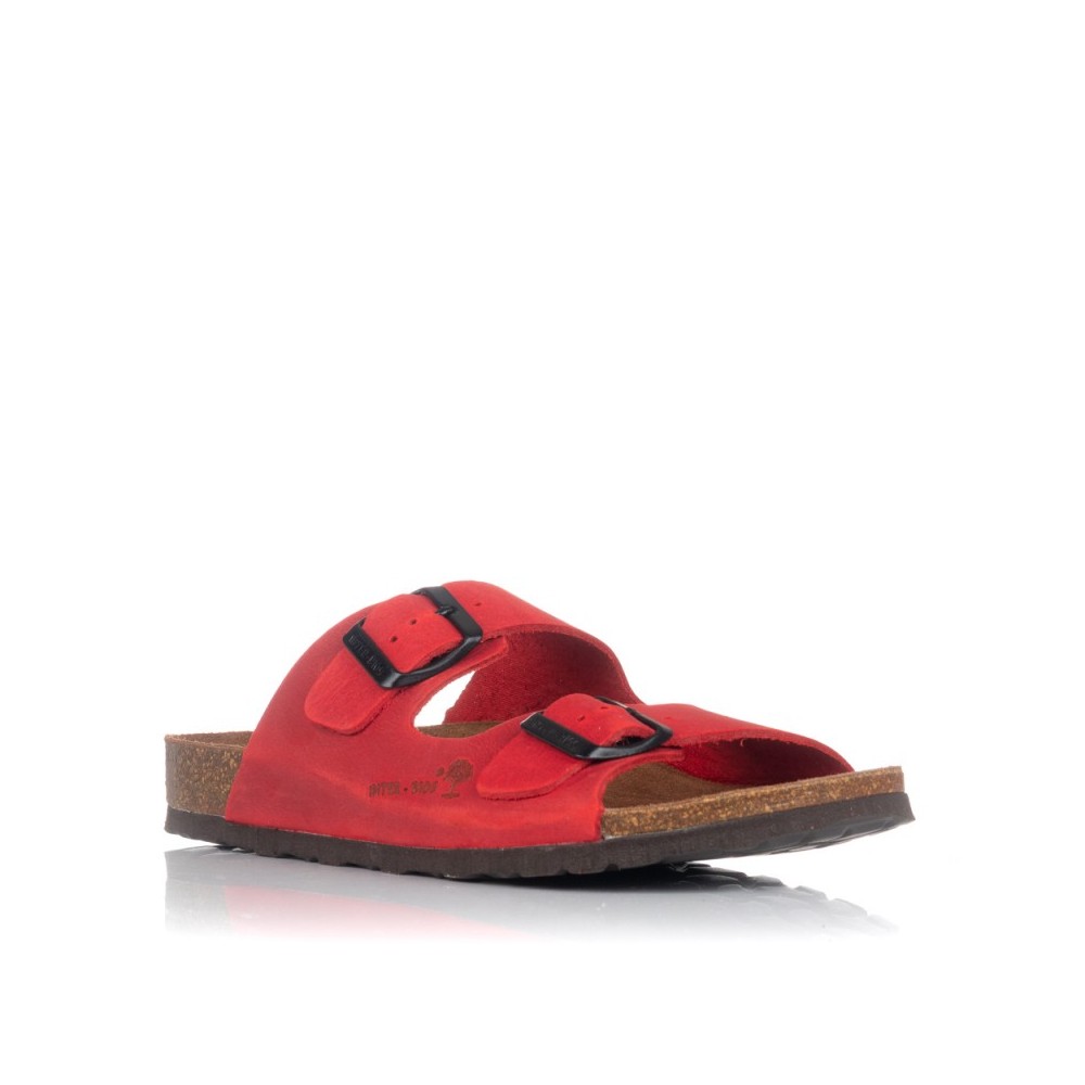 Sandalias Planas Inter-bios 7206 Mujer Rojo