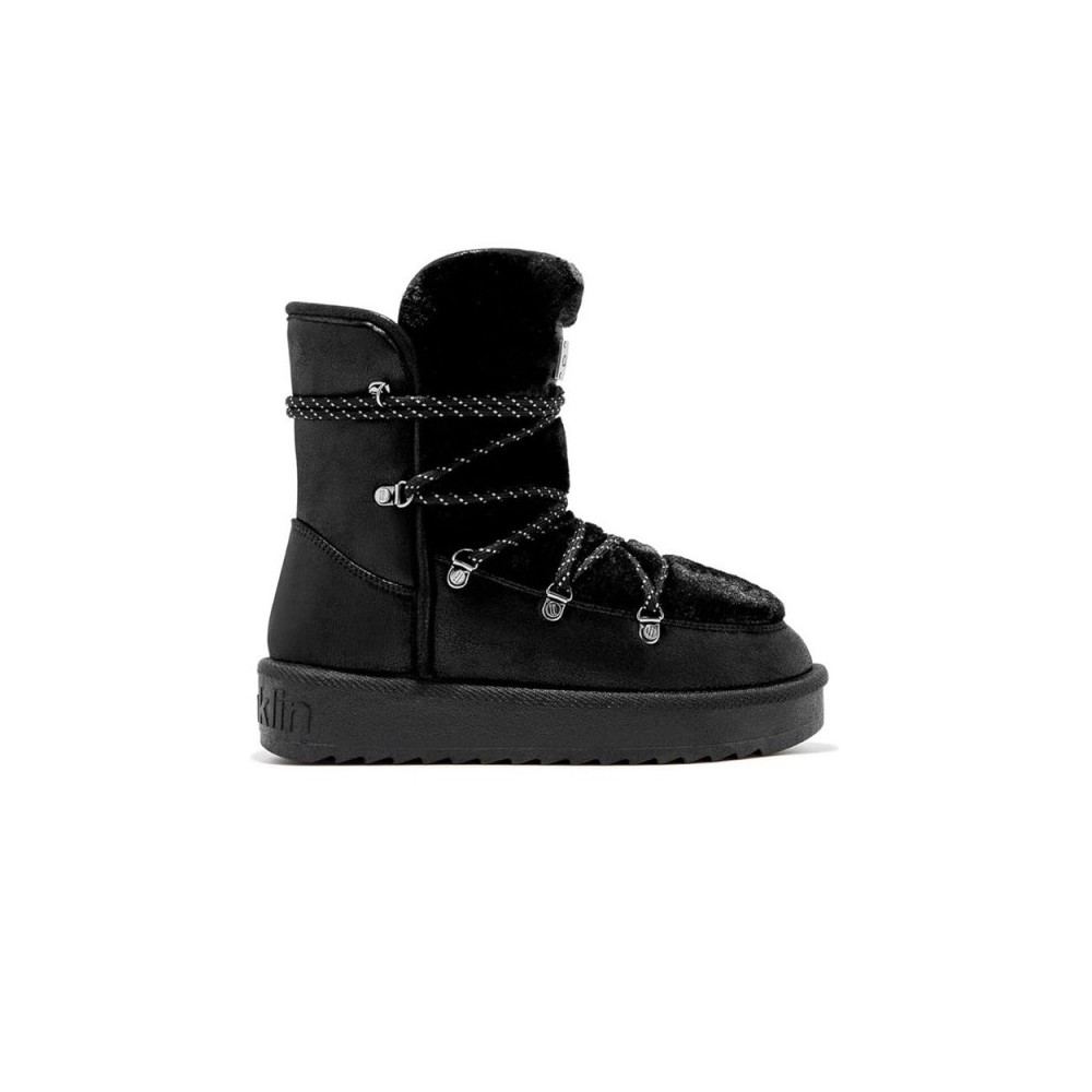 Botines Planos D.franklin Nordic Trk Fur Mujer Negro