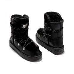 Botines Planos D.franklin Nordic Trk Fur Mujer Negro