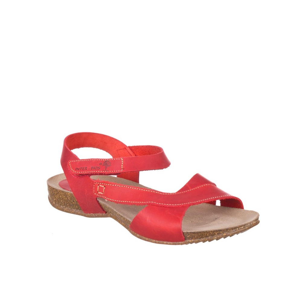 Sandalias Planas Inter-bios 4487 Mujer Rojo