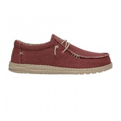 Zapatillas Lona Hey Dude Wally Braided Hombre Rojo