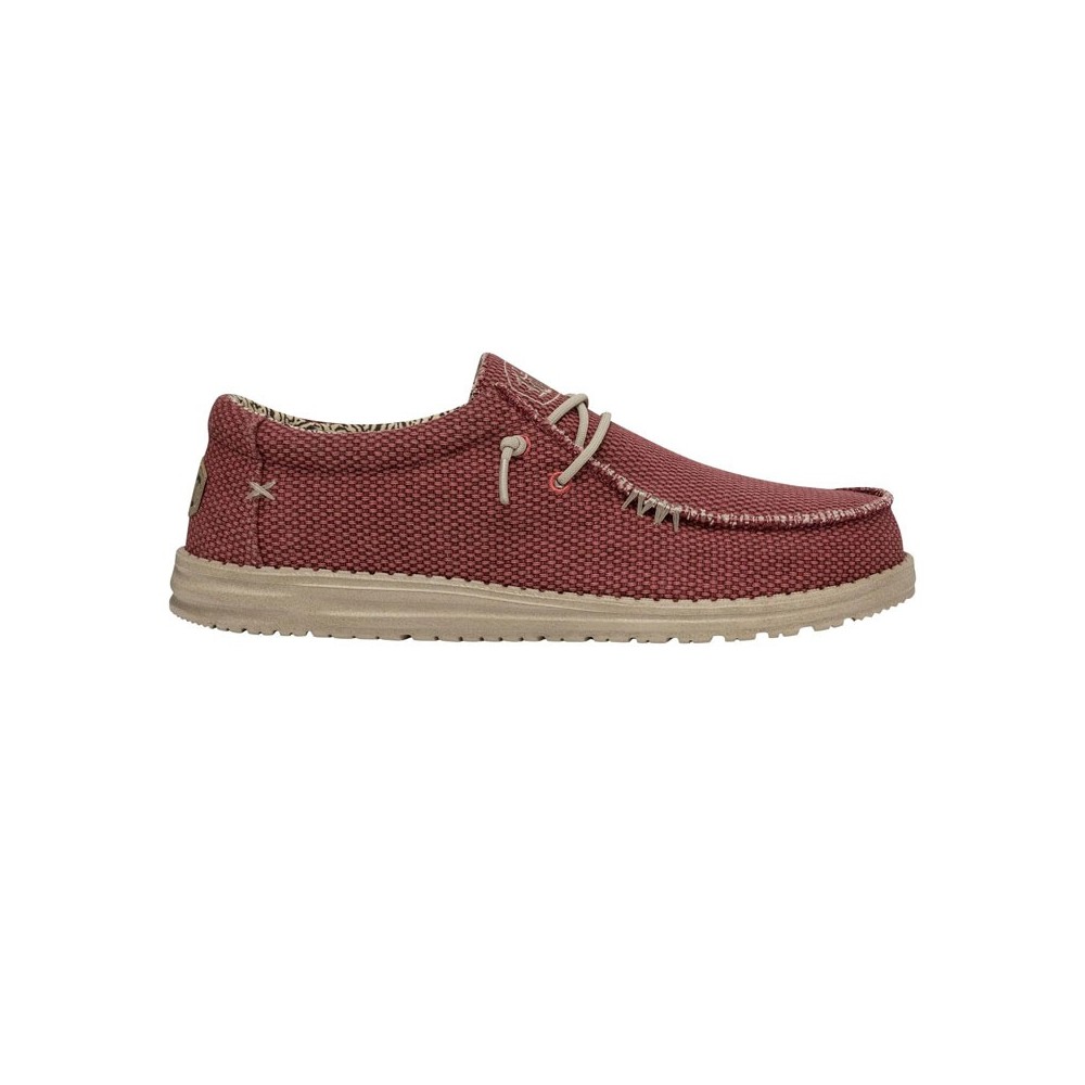 Zapatillas Lona Hey Dude Wally Braided Hombre Rojo