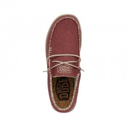 Zapatillas Lona Hey Dude Wally Braided Hombre Rojo