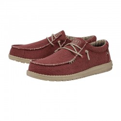 Zapatillas Lona Hey Dude Wally Braided Hombre Rojo