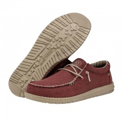 Zapatillas Lona Hey Dude Wally Braided Hombre Rojo