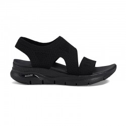 Sandalias Planas Skechers 119458 Mujer Negro
