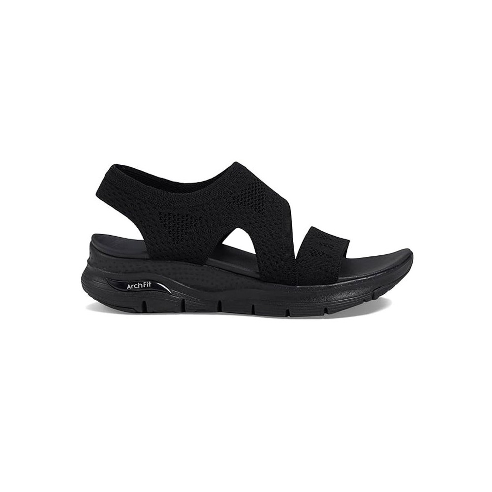 Sandalias Planas Skechers 119458 Mujer Negro