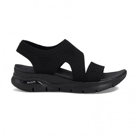 Sandalias Planas Skechers 119458 Mujer Negro