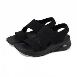 Sandalias Planas Skechers 119458 Mujer Negro