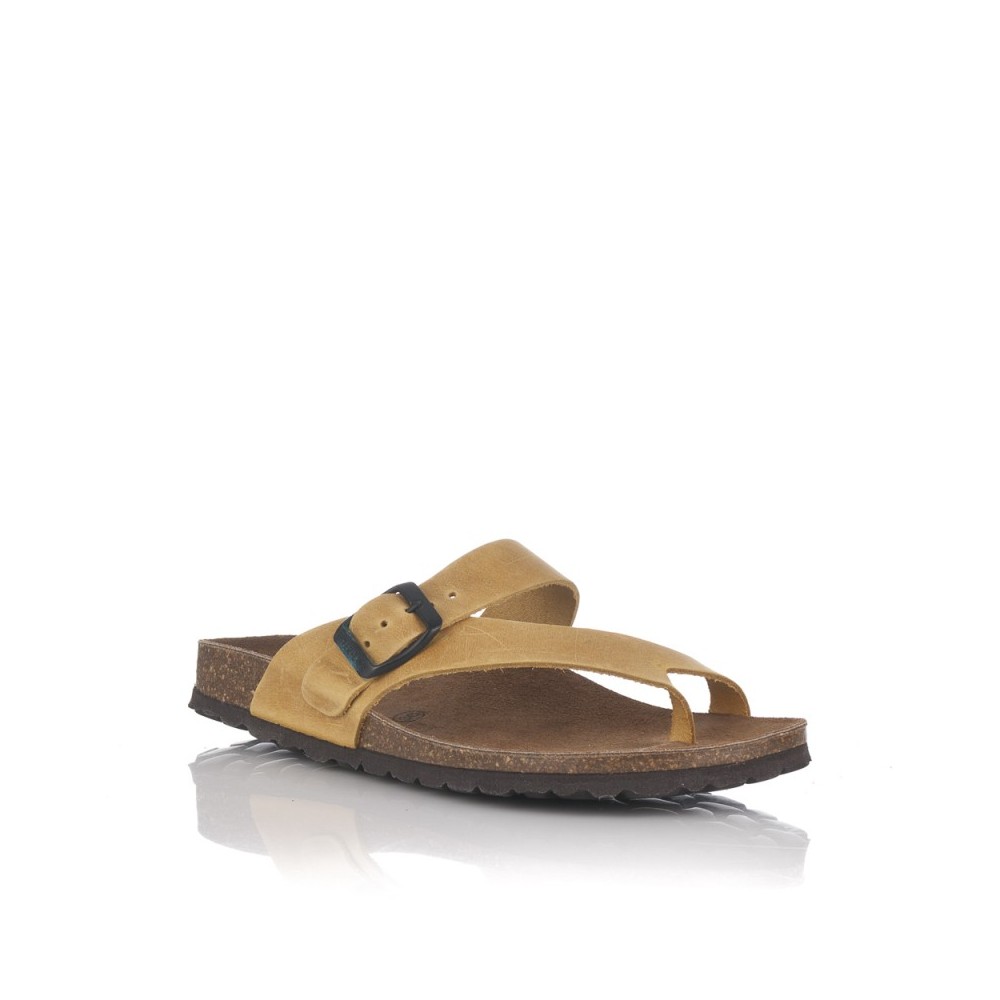Sandalias Planas Inter-bios 7119 Mujer Mostaza
