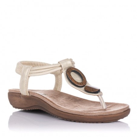 Sandalias Planas Zapp 17063 Mujer Oro