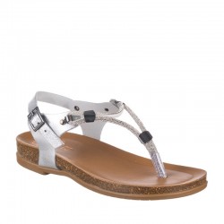 Sandalias Planas Porronet 3020 Mujer Plata