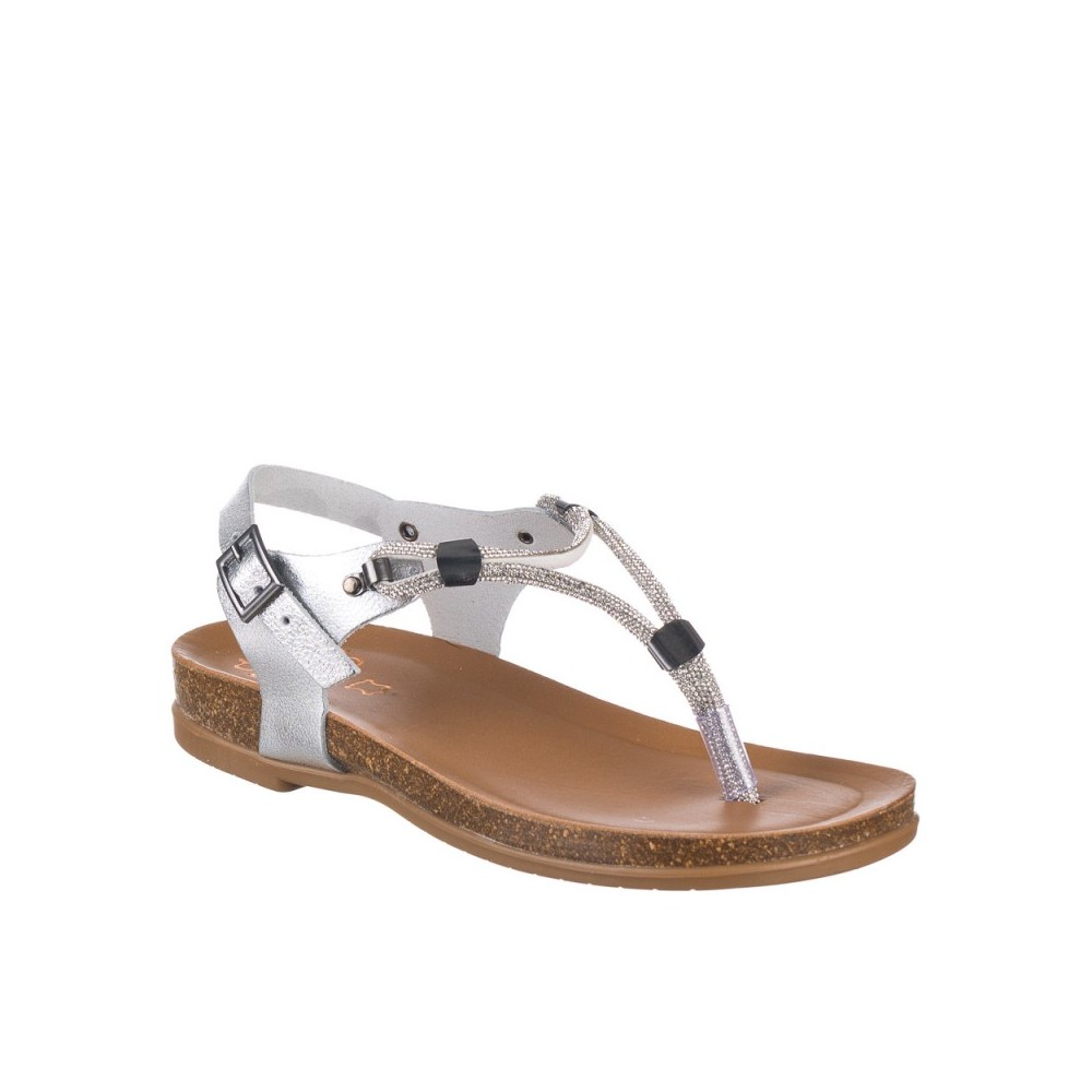 Sandalias Planas Porronet 3020 Mujer Plata