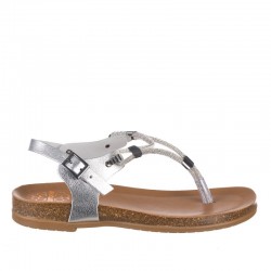 Sandalias Planas Porronet 3020 Mujer Plata