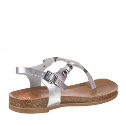 Sandalias Planas Porronet 3020 Mujer Plata