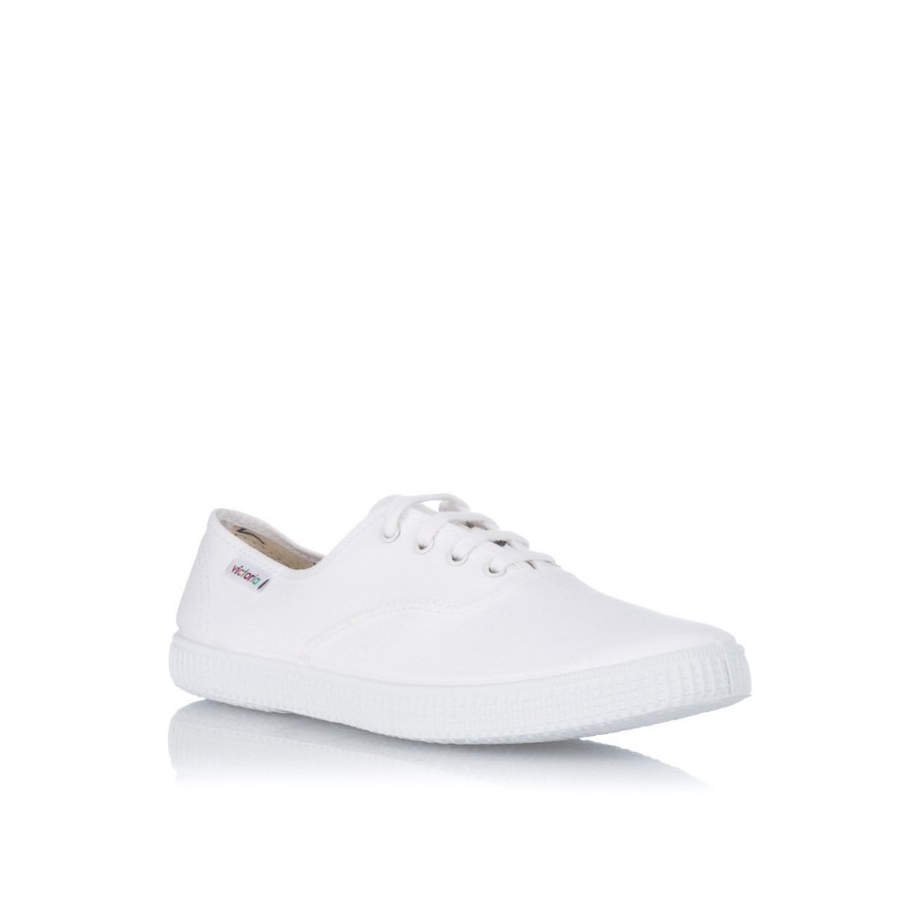 Zapatillas Lona Victoria Lona Inglesa Mujer Blanco