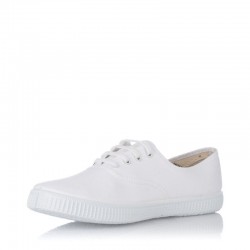 Zapatillas Lona Victoria Lona Inglesa Mujer Blanco