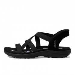 Sandalias Planas Skechers 163460 Mujer Negro