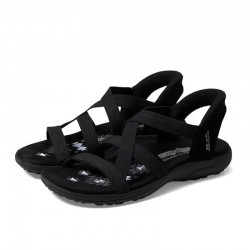 Sandalias Planas Skechers 163460 Mujer Negro