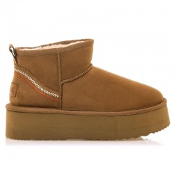 Botines Planos Mustang 59733 Mujer Cuero