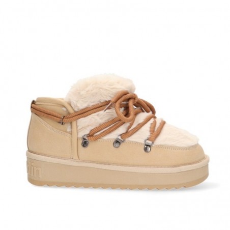 Botines Planos D.franklin Nordic Trk Fur Low Mujer Beig
