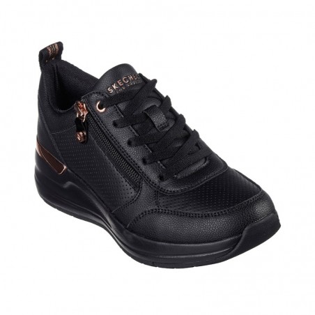 Sneakers Skechers Billion 2 Fine Shine Mujer Negro-negro