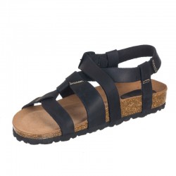 Sandalias Planas Inter-bios 7179 Mujer Negro
