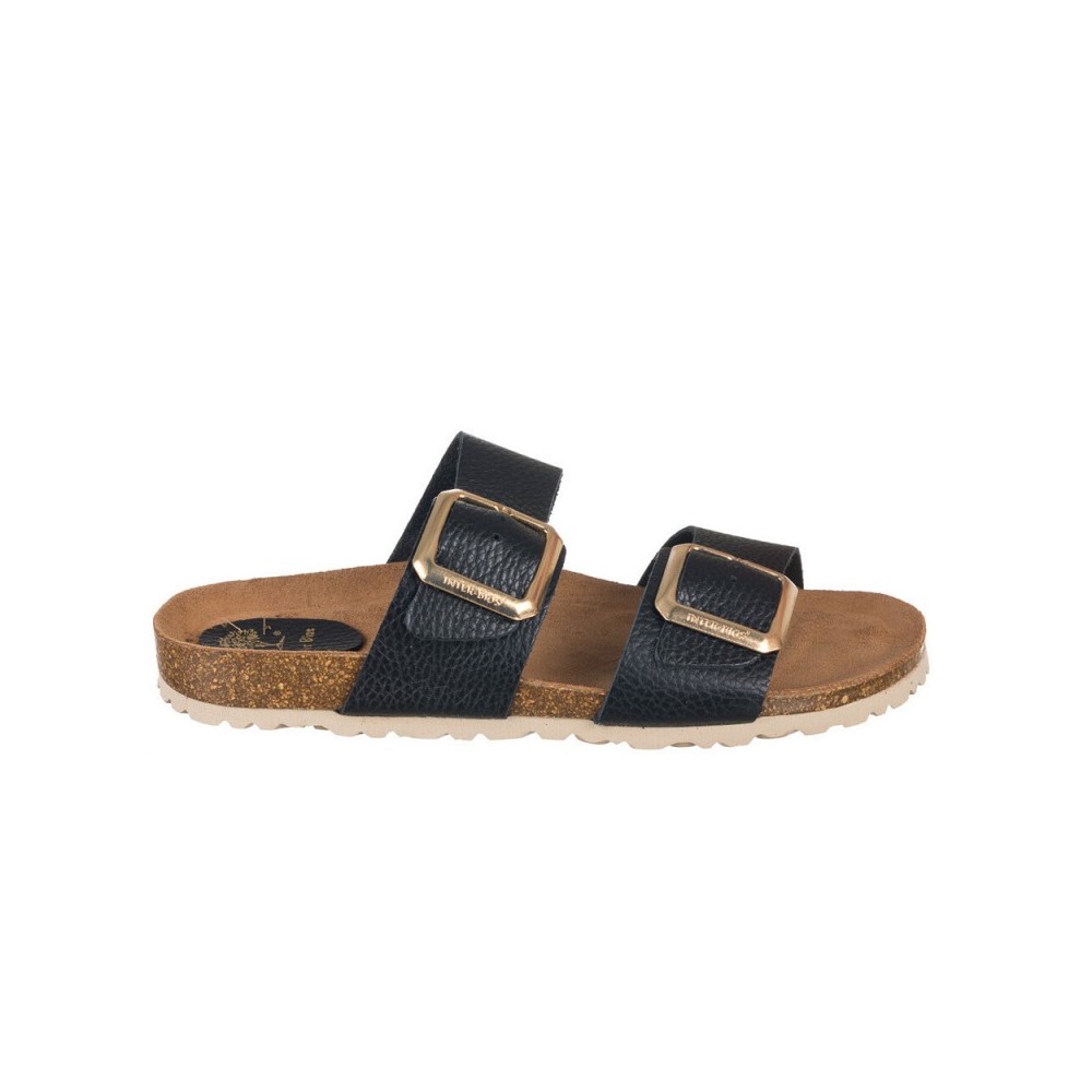 Sandalias Planas Inter-bios 7232 Mujer Negro