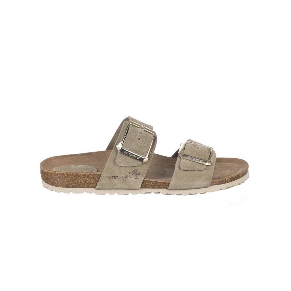 Sandalias Planas Inter-bios 7232 Mujer Kaki