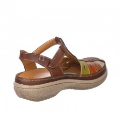 Sandalias Planas Laura Azaña 11987 Mujer Cuero