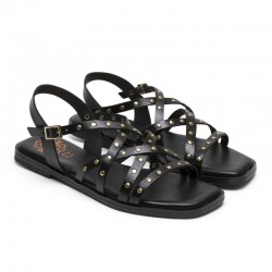 Sandalias Planas Porronet 3113 Mujer Negro