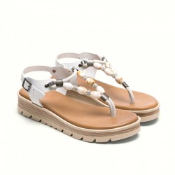 Sandalias Planas Porronet 3144 Mujer Blanco