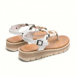 Sandalias Planas Porronet 3144 Mujer Blanco