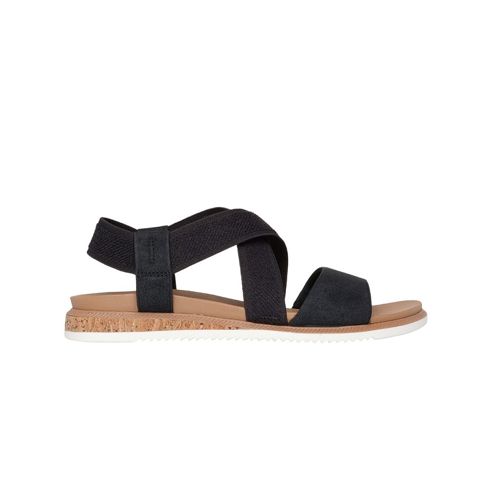 Sandalias Planas Skechers 114705 Mujer Negro