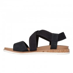 Sandalias Planas Skechers 114705 Mujer Negro