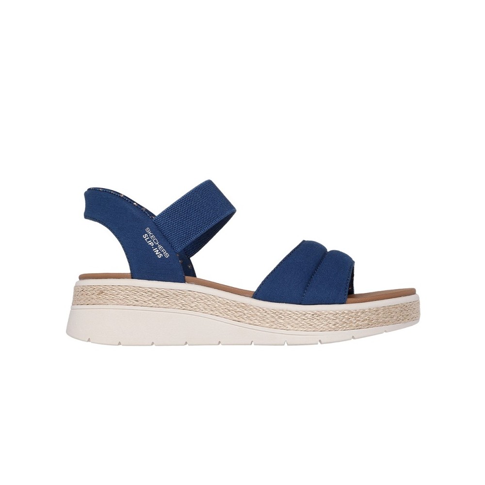 Sandalias Planas Skechers 114413 Mujer Marino