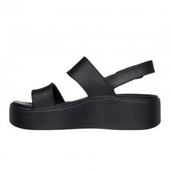Sandalias Planas Skechers 111257 Mujer Negro-negro