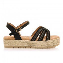 Sandalias Planas Mustang 54501 Mujer Negro