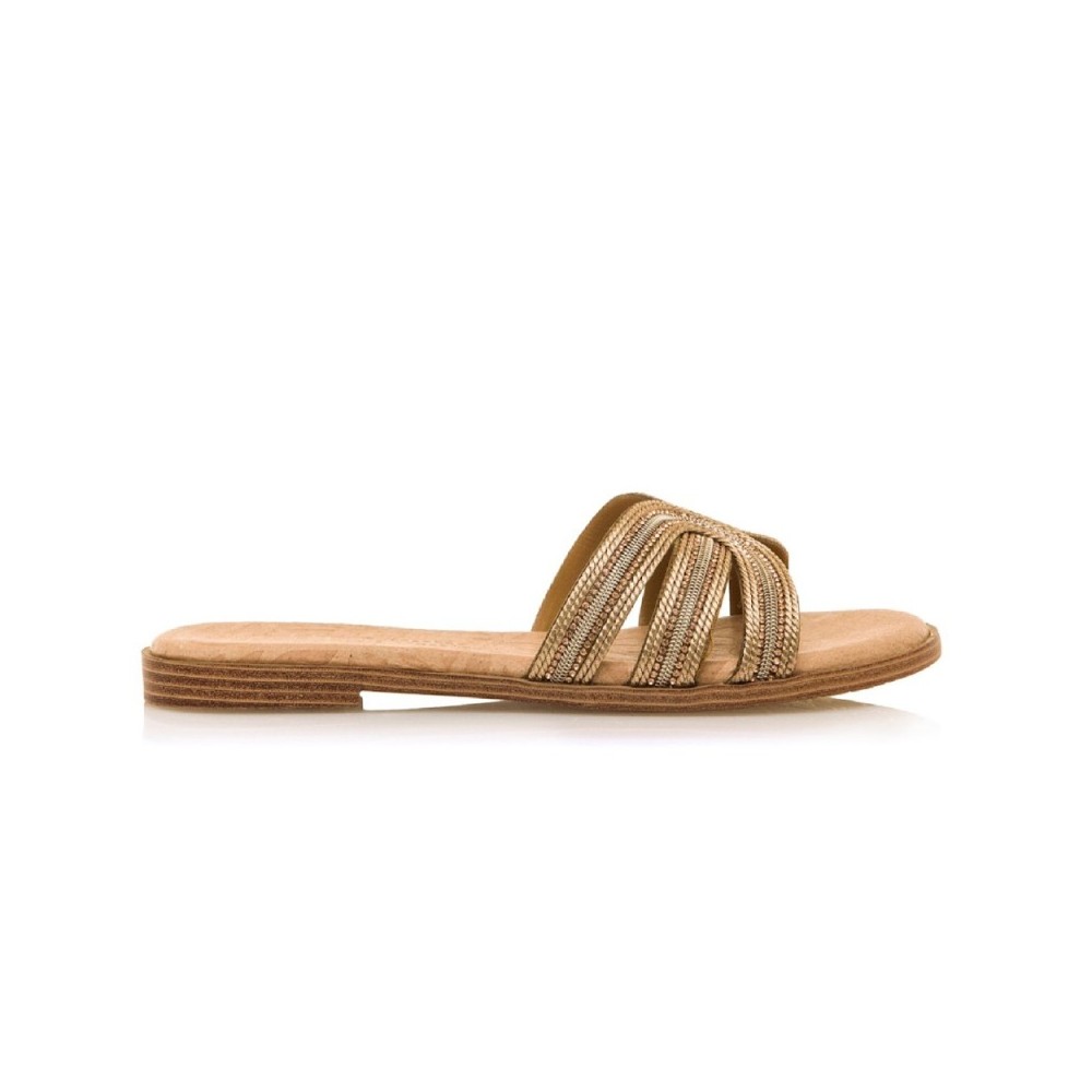 Sandalias Planas Mustang 54500 Mujer Oro