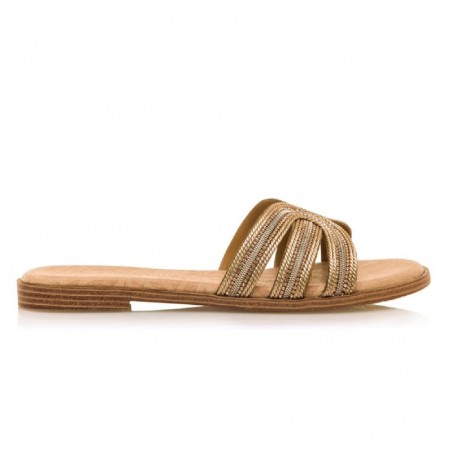 Sandalias Planas Mustang 54500 Mujer Oro