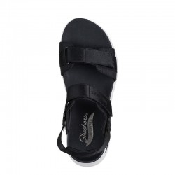 Sandalias Planas Skechers 119465 Mujer Negro